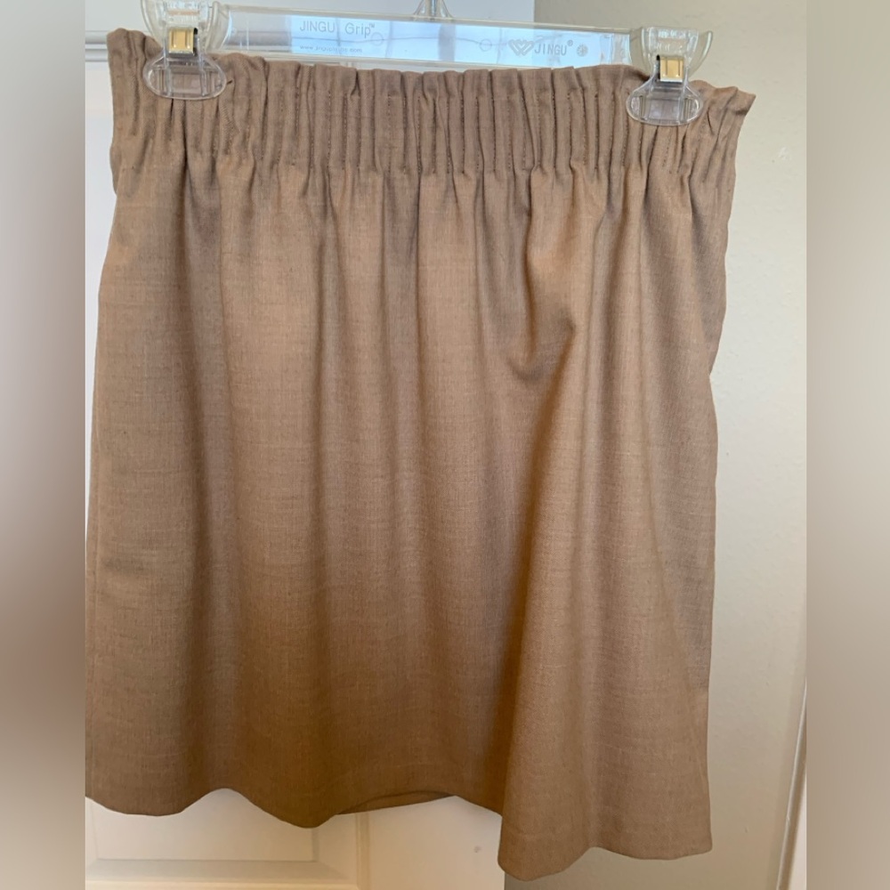 Tan Skirt with Elastic Waistband